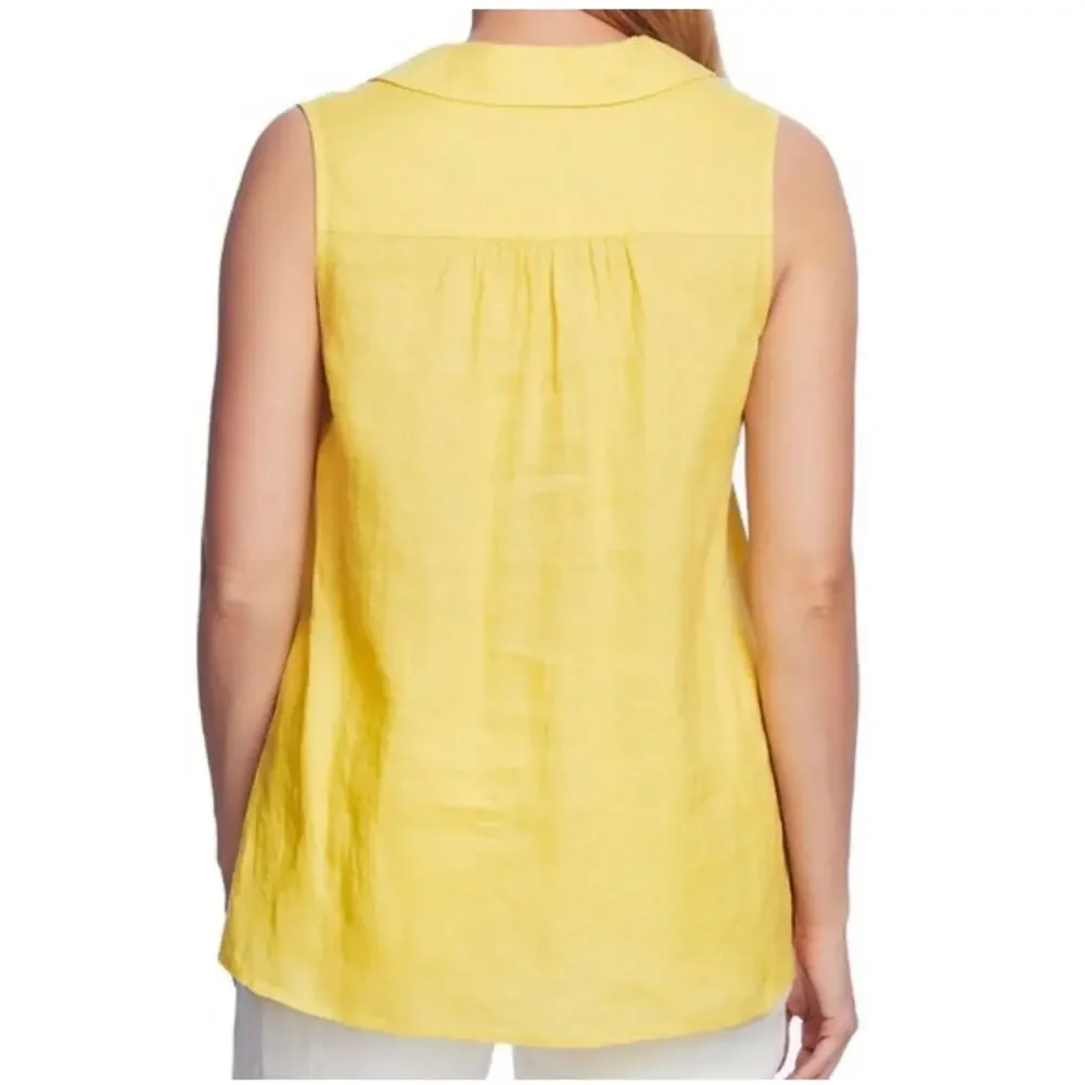 Vince Camuto 100% Linen Top Womens Medium Sleeveless Tunic NWT *